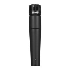 The black Shure SM57 Dynamic Instrument Microphone