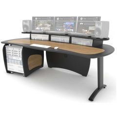 ProLite Desk With 12U Rack Oak